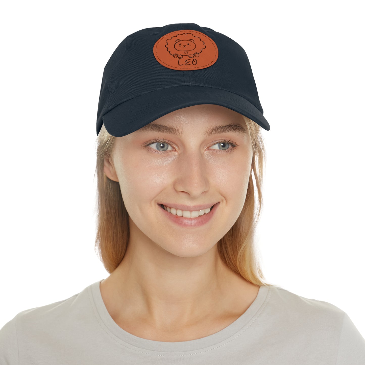 Cute Leo Hat, Vegan Leather Patch