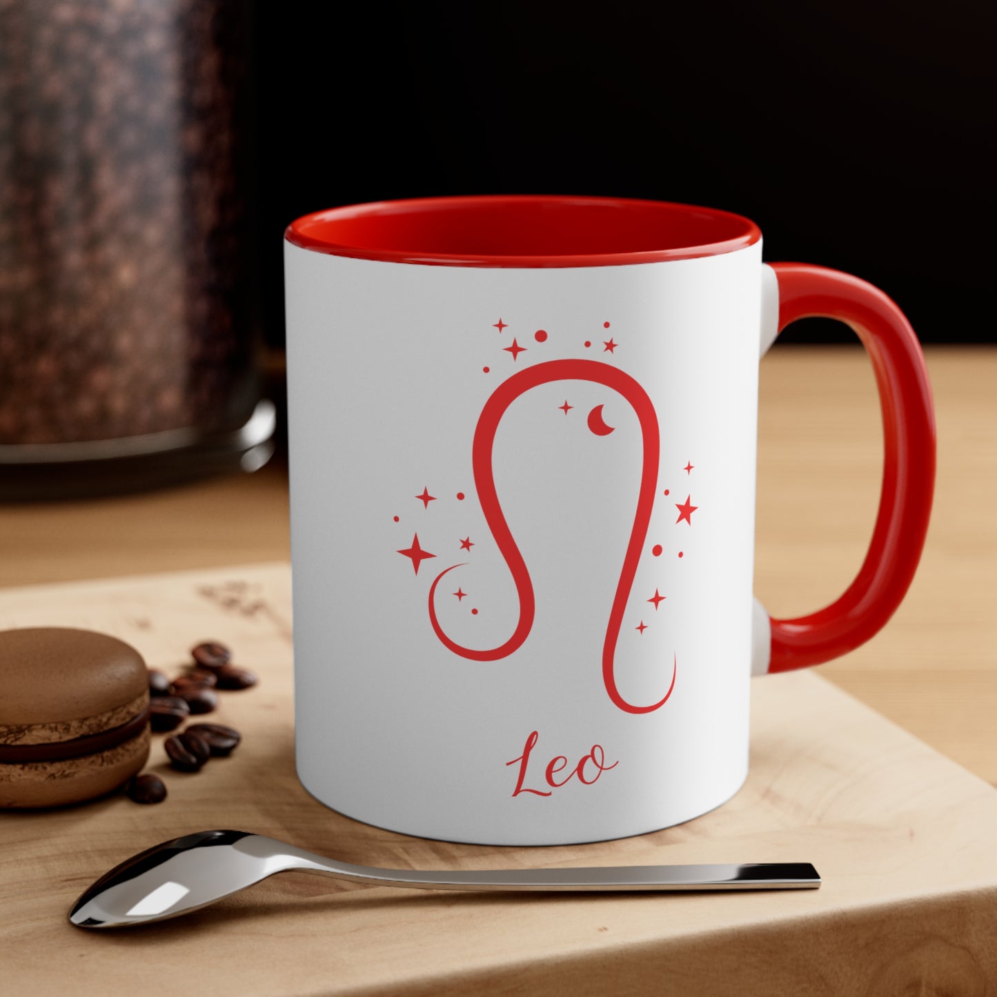Leo glyph & stars coffee mug