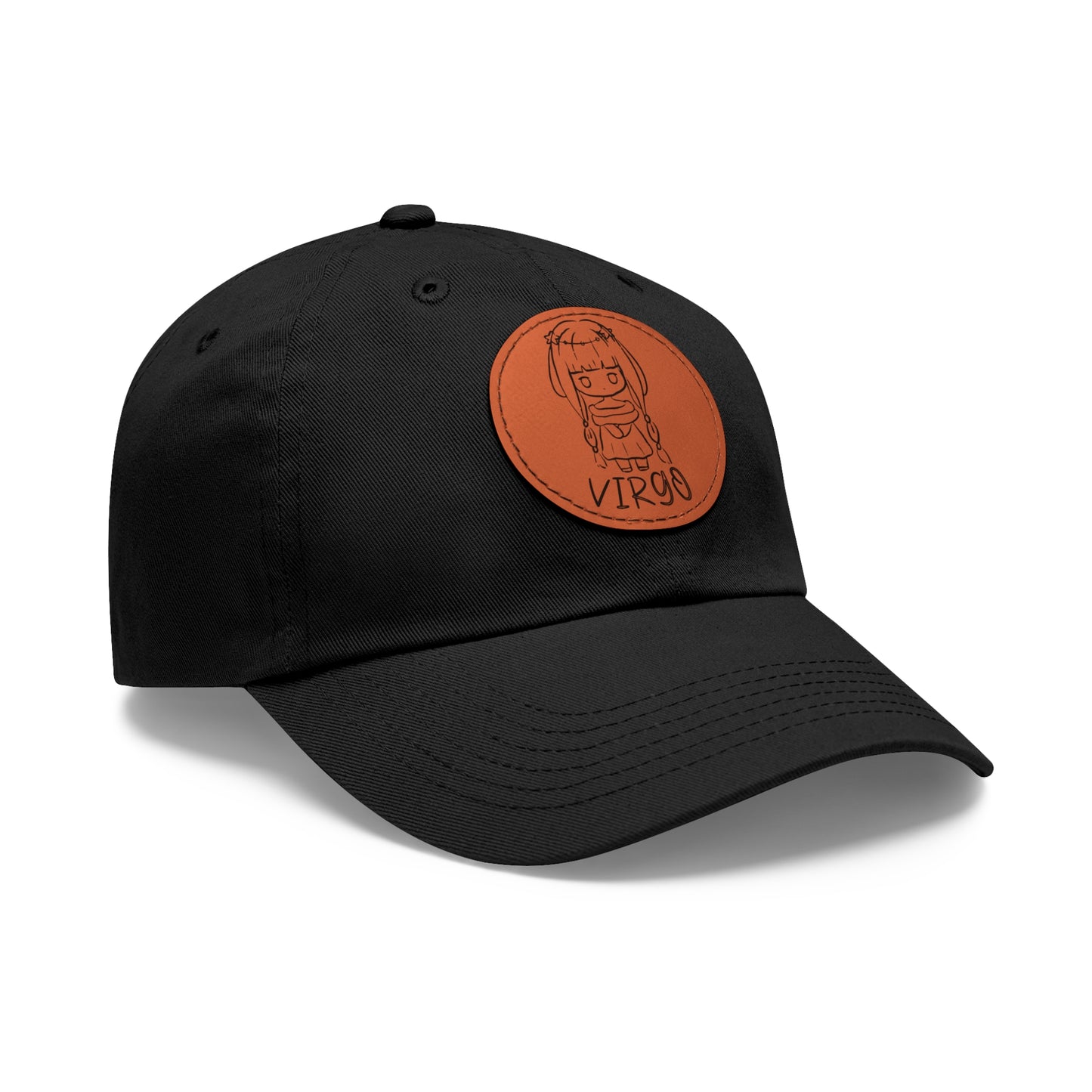 Cute Virgo Hat, Vegan Leather Patch