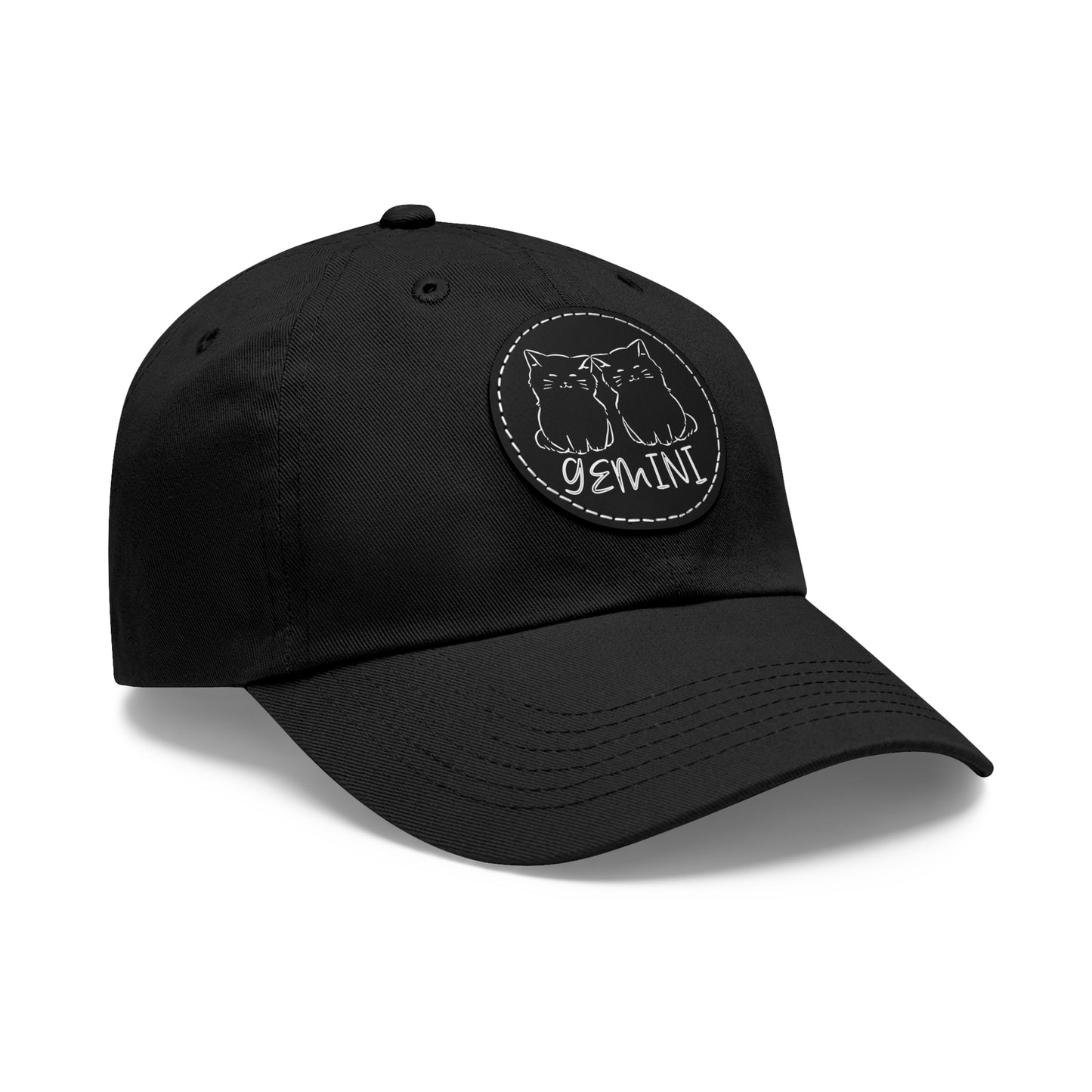 Cute Gemini Hat, Vegan Leather Patch