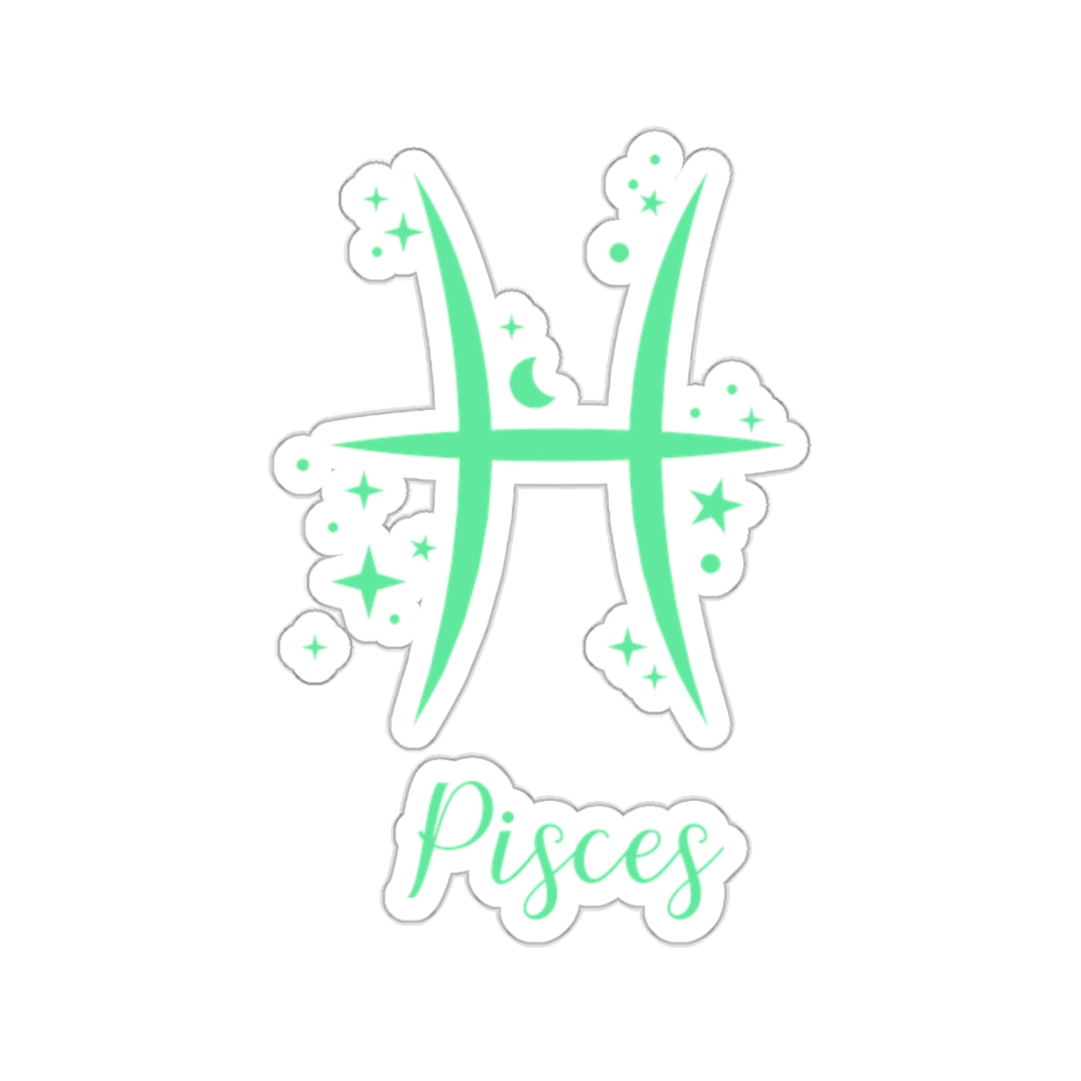 PISCES glyph & stars sticker