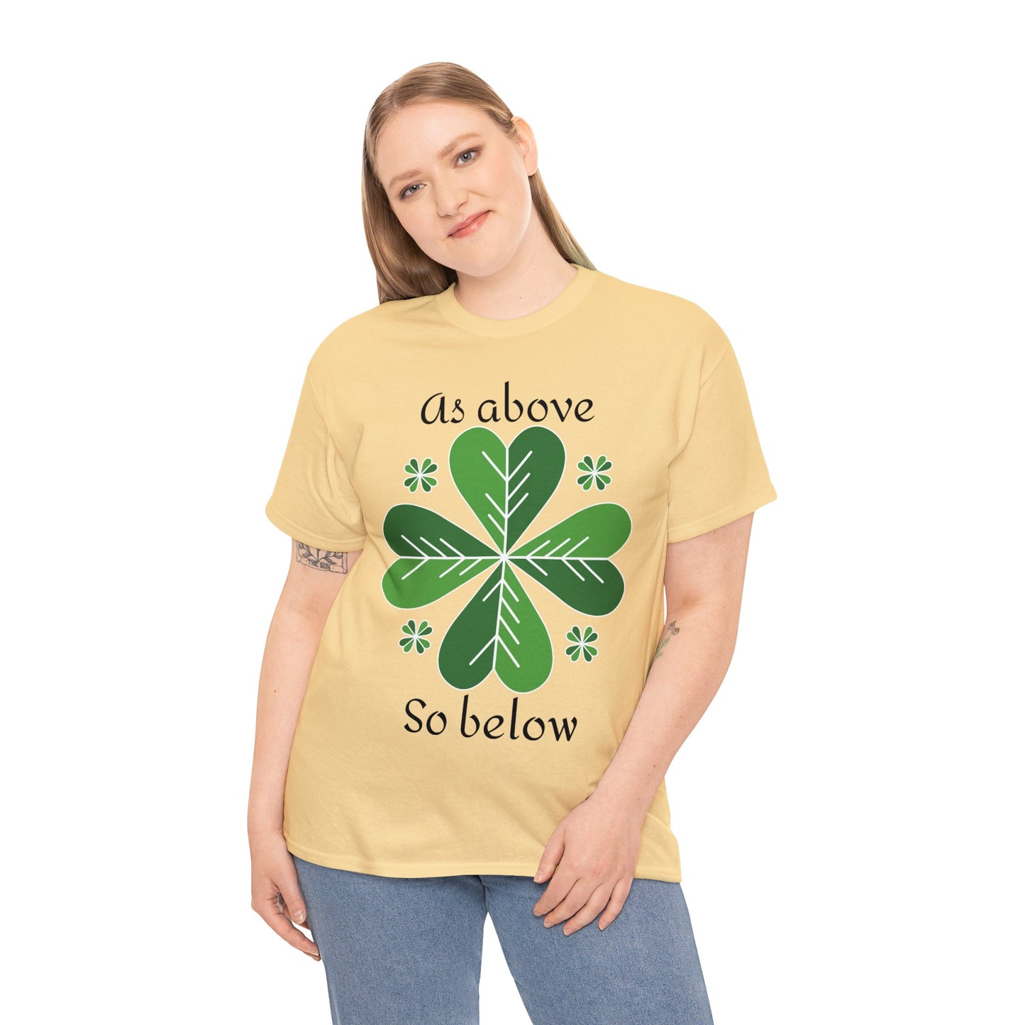 As Above Shamrock Unisex Cotton Tee