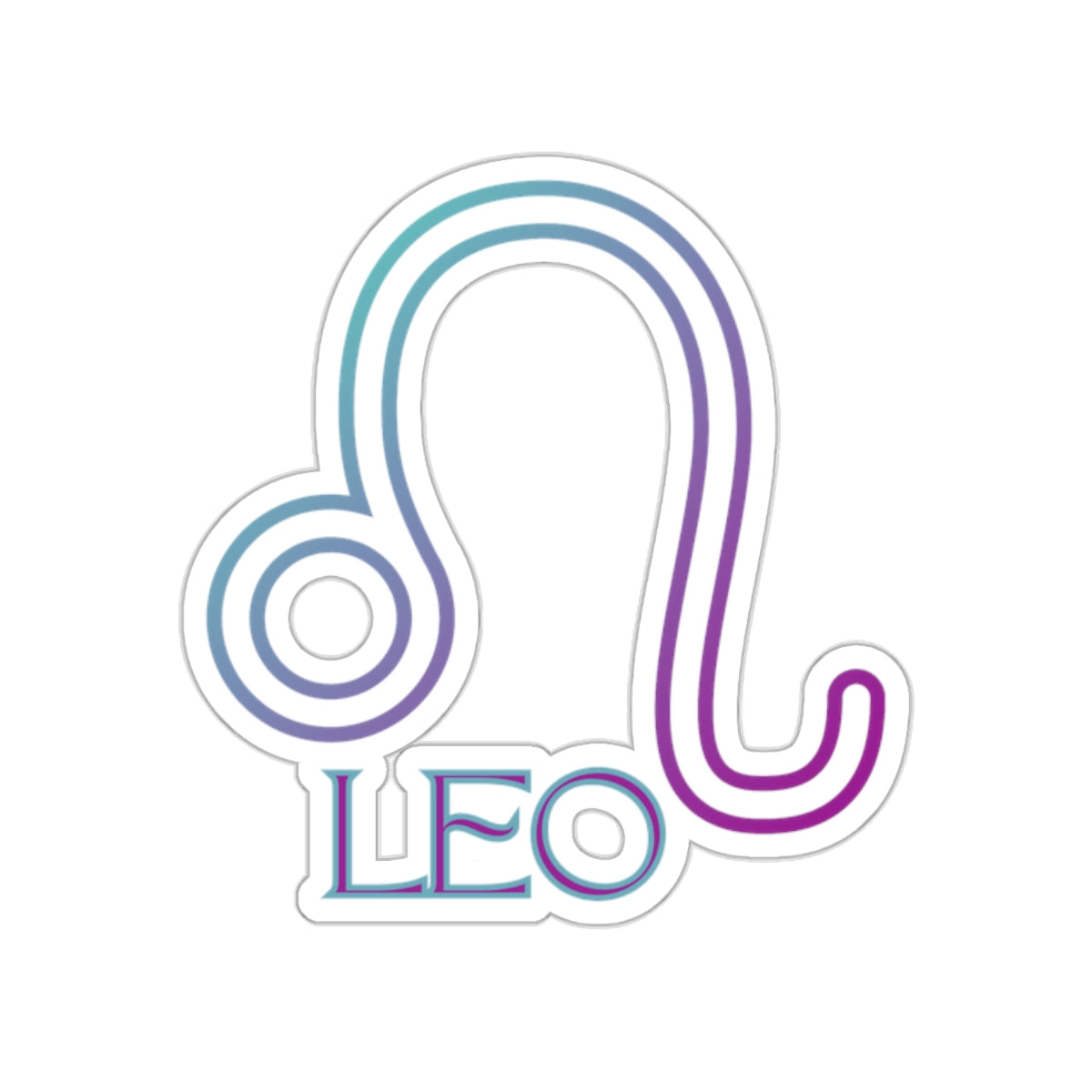 LEO glyph, gradient sticker