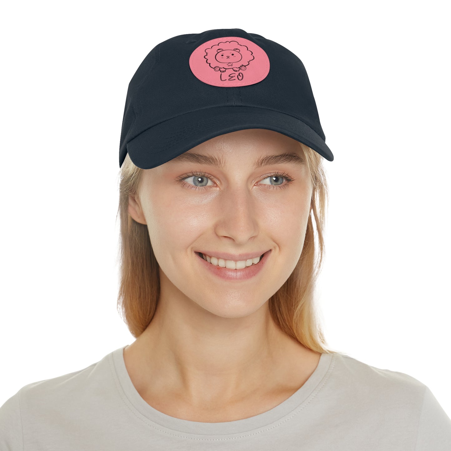 Cute Leo Hat, Vegan Leather Patch