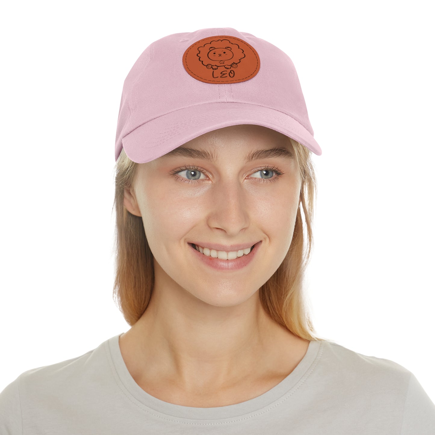 Cute Leo Hat, Vegan Leather Patch