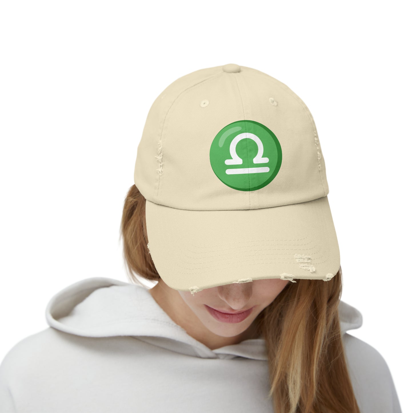 Libra Emoji Distressed Cap