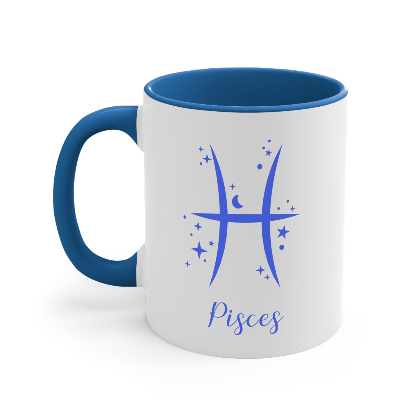 Pisces glyph & stars coffee mug