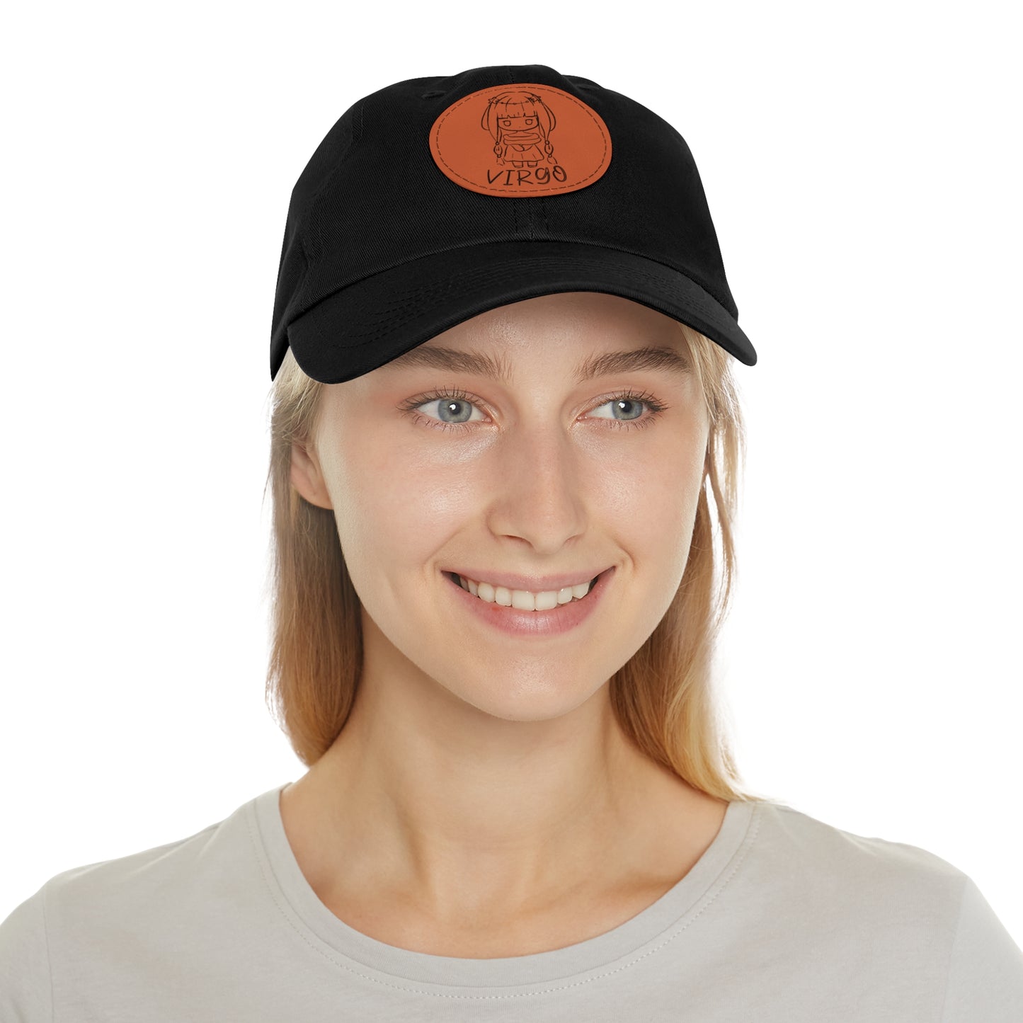 Cute Virgo Hat, Vegan Leather Patch