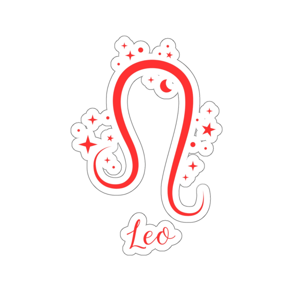 LEO glyph & stars sticker
