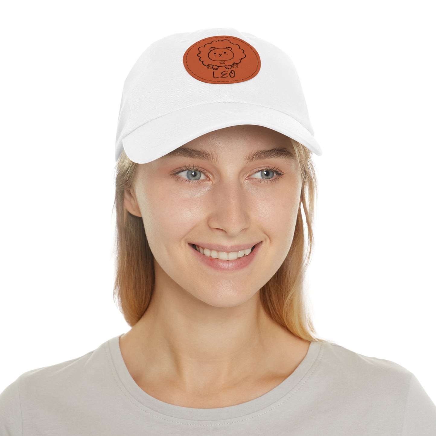 Cute Leo Hat, Vegan Leather Patch