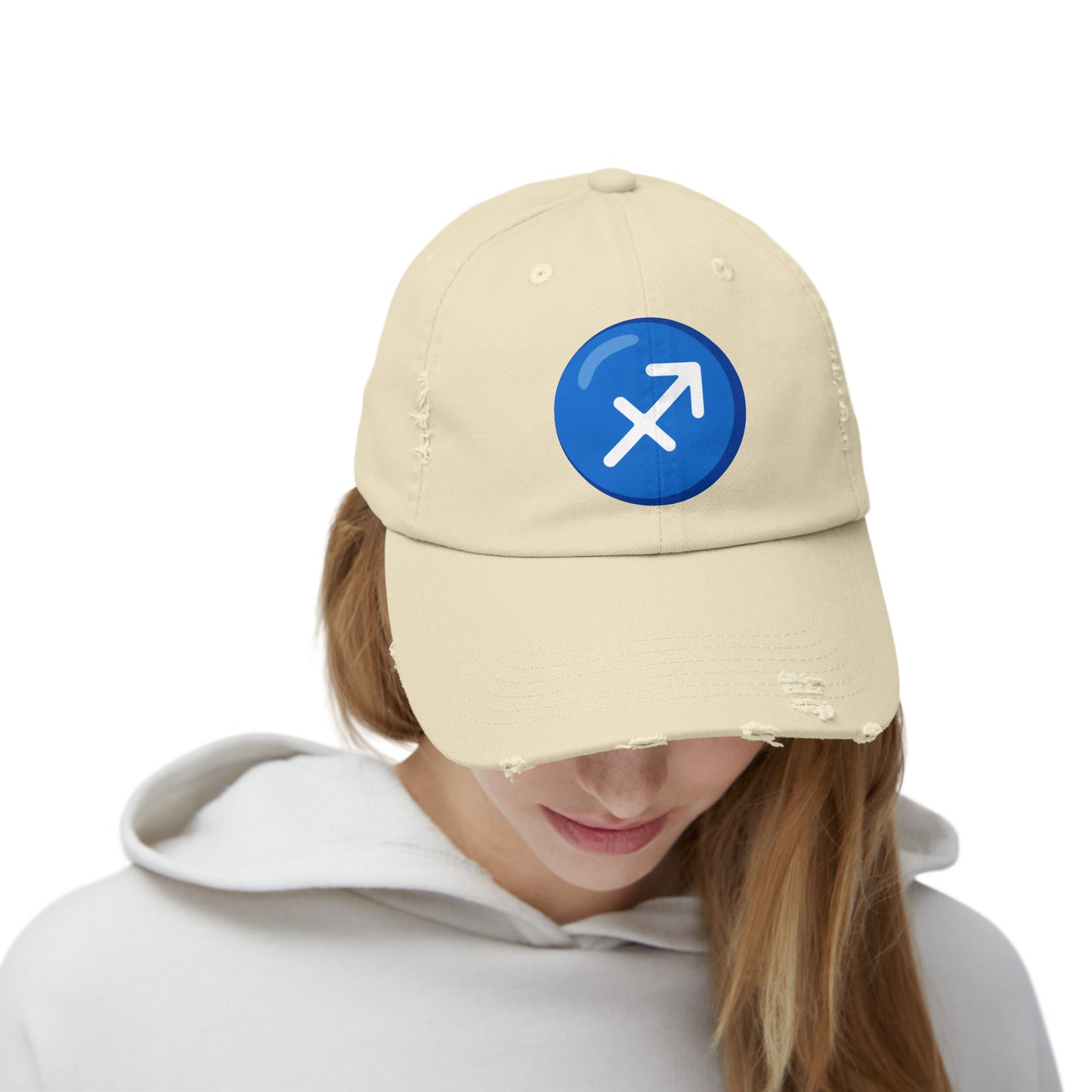 Sagittarius Emoji Distressed Cap