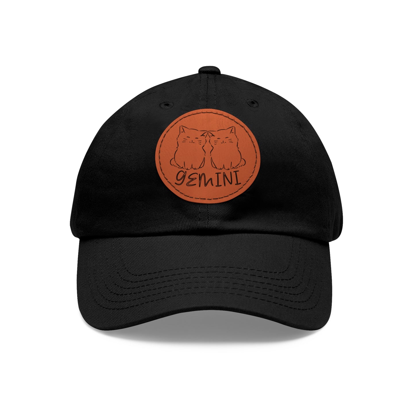 Cute Gemini Hat, Vegan Leather Patch