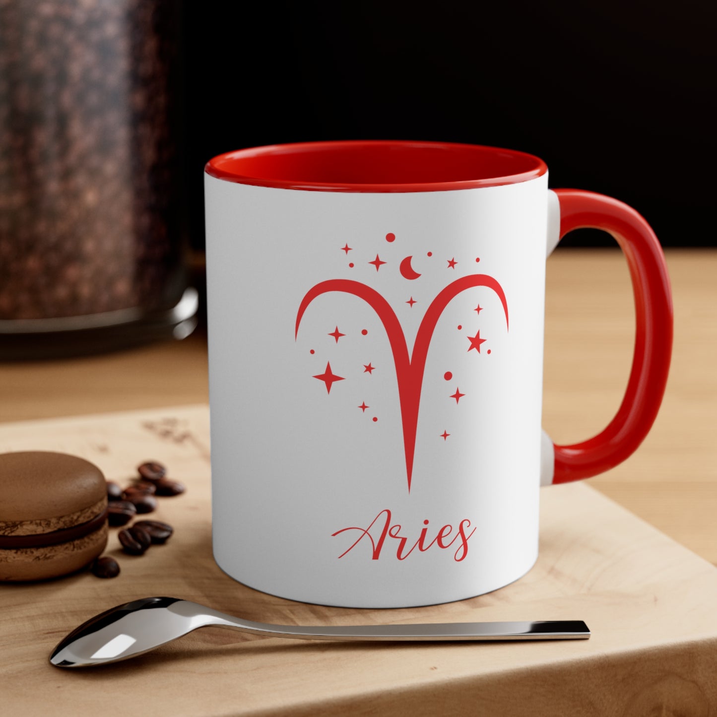 Aries glyph & stars coffee mug