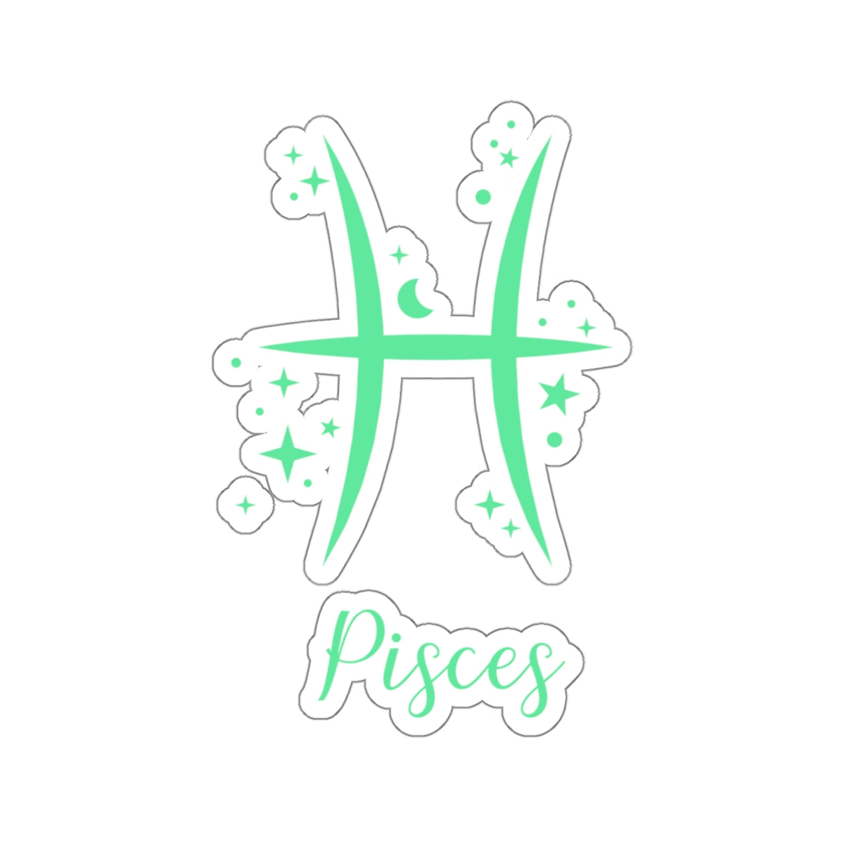 PISCES glyph & stars sticker