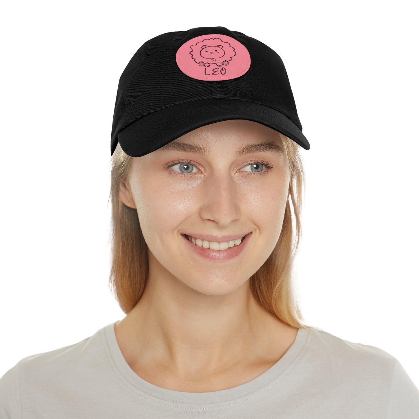 Cute Leo Hat, Vegan Leather Patch