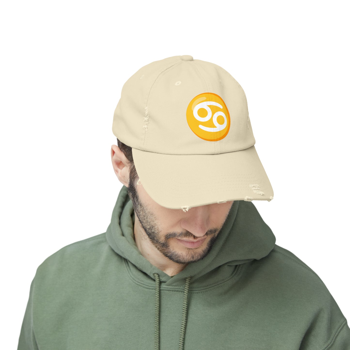 Cancer Emoji Distressed Cap