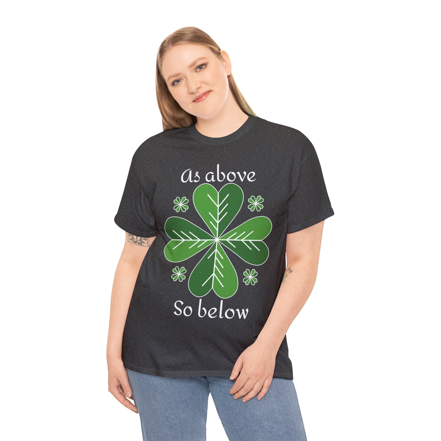 As Above Shamrock Unisex Cotton Tee