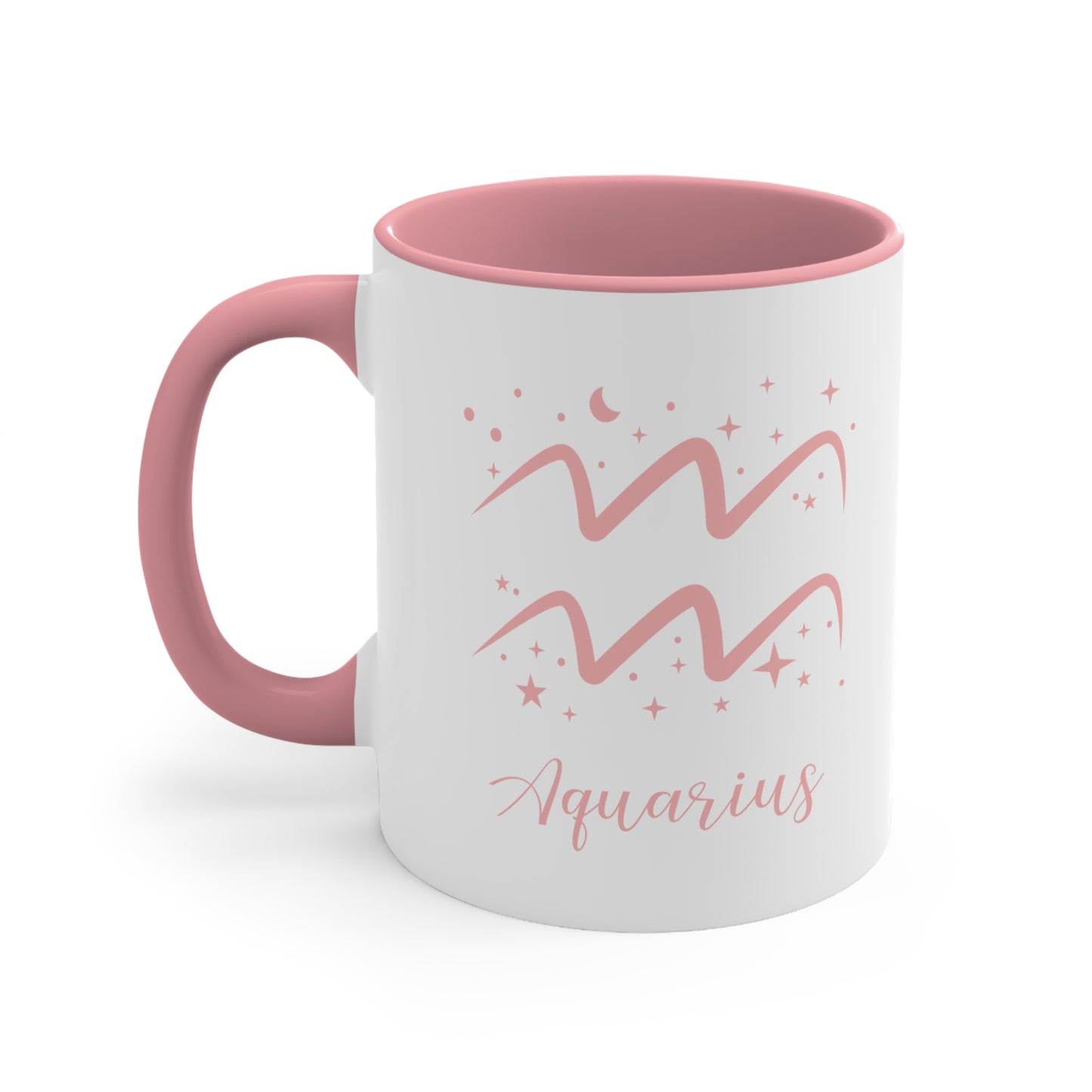 Aquarius glyph & stars coffee mug