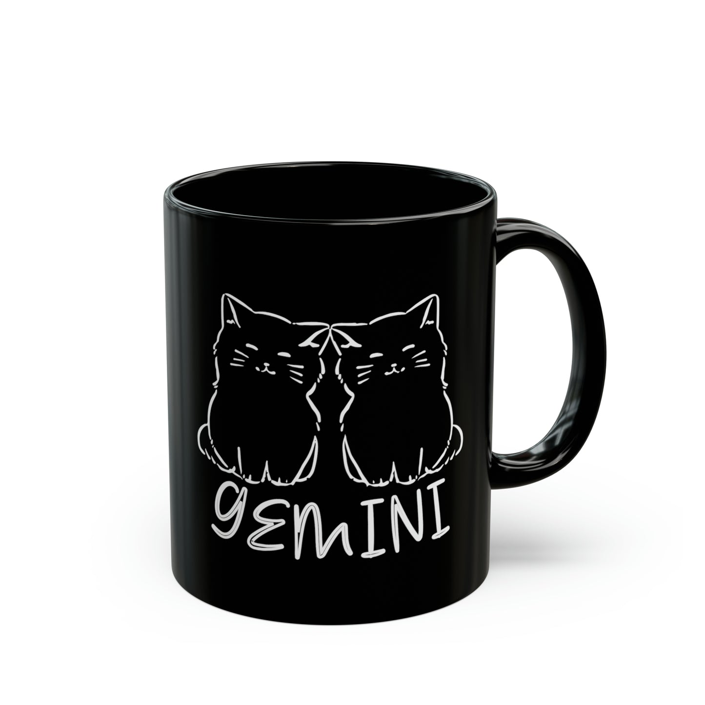 Cute Gemini Twin Cats, 11oz Mug