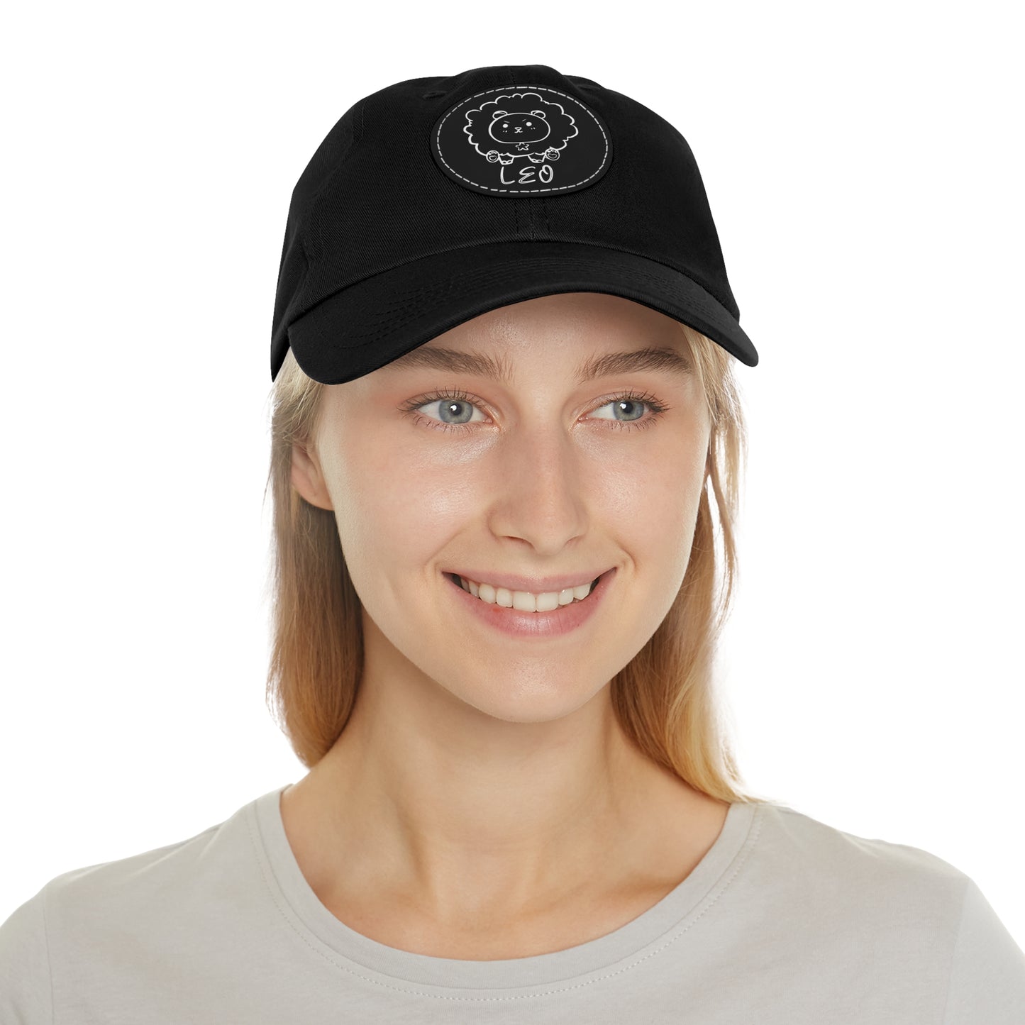 Cute Leo Hat, Vegan Leather Patch