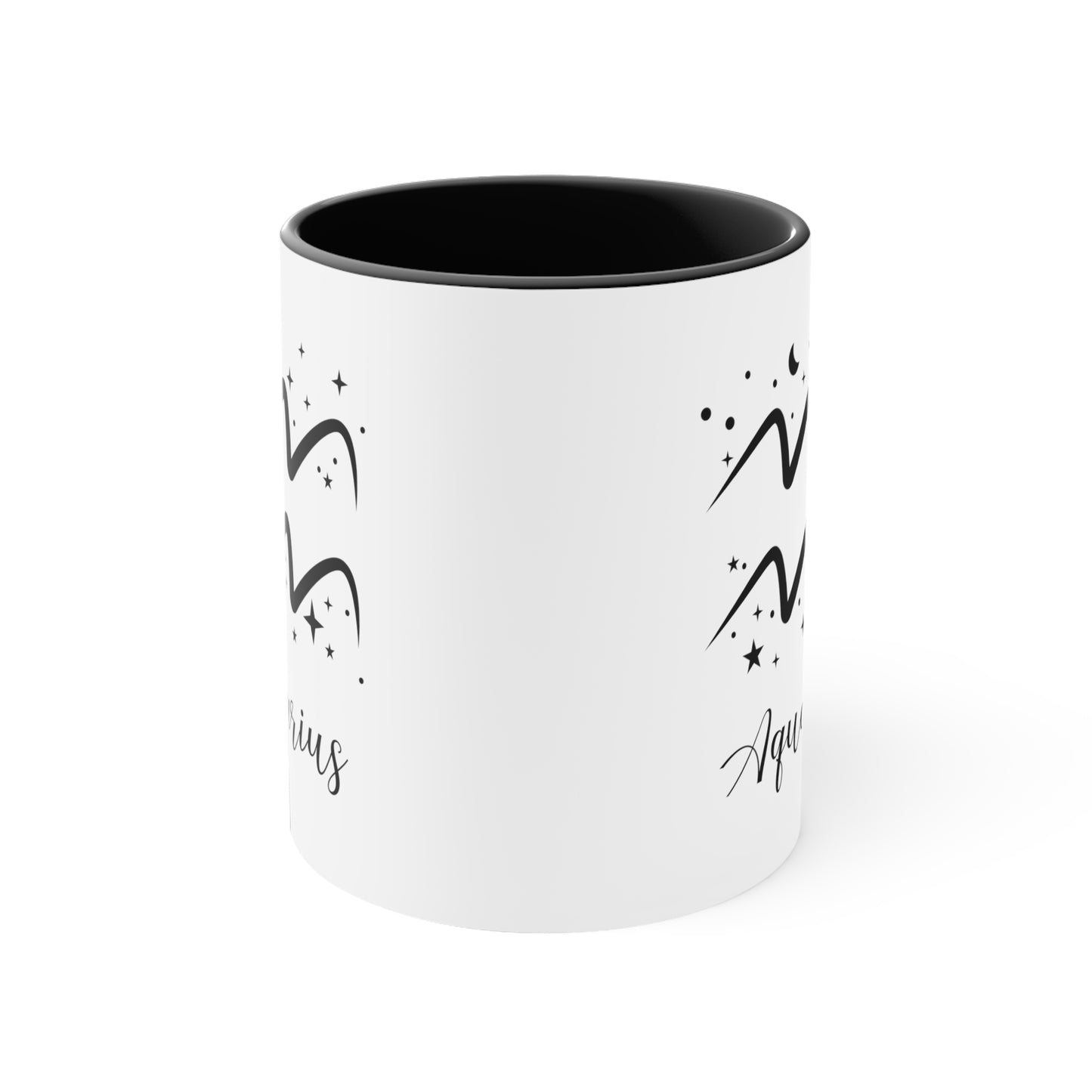 Aquarius glyph & stars coffee mug