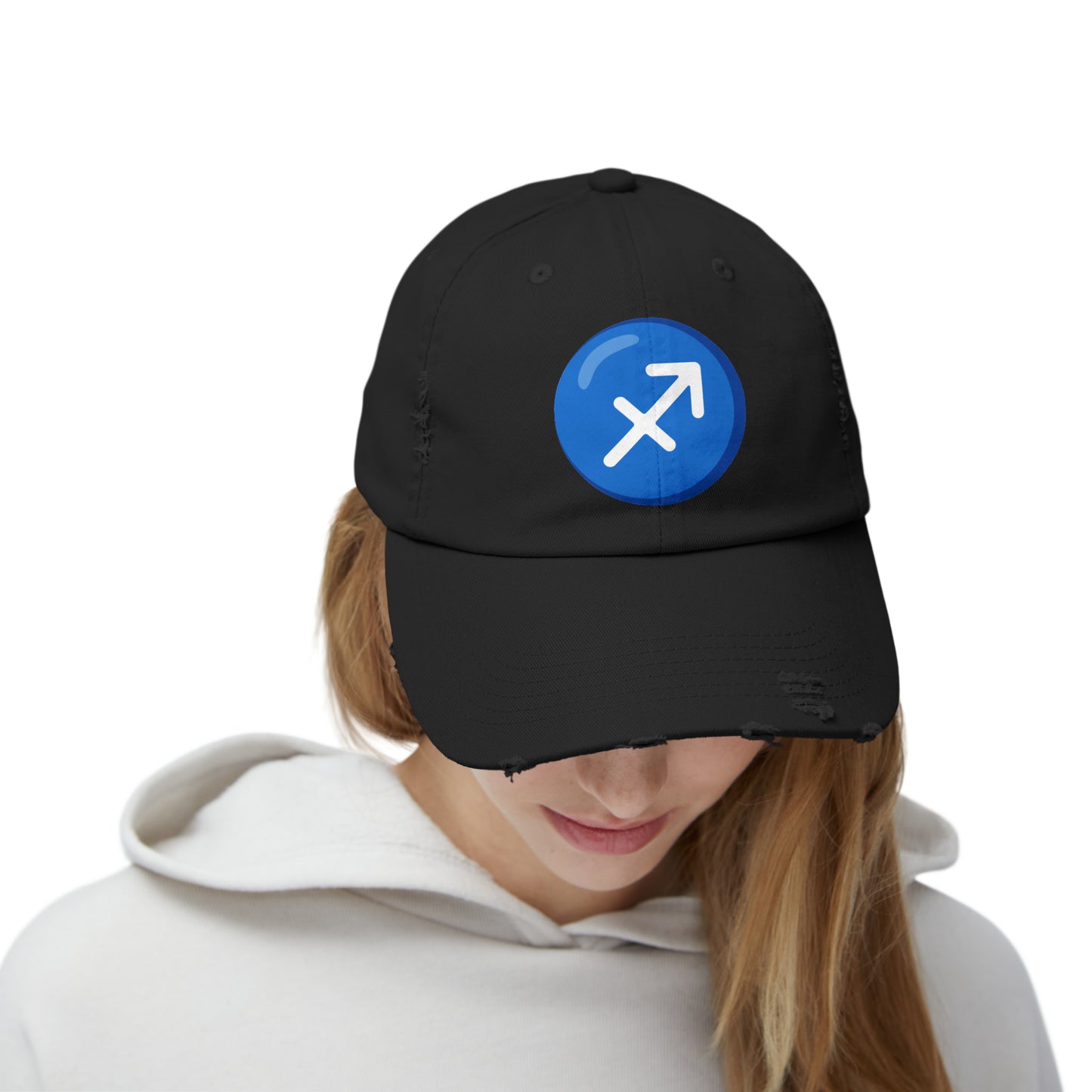 Sagittarius Emoji Distressed Cap