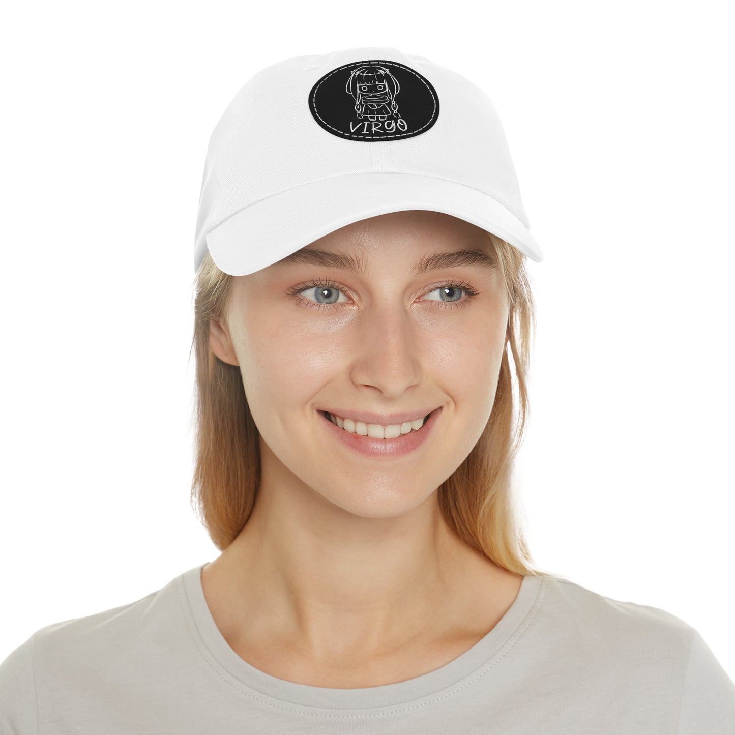 Cute Virgo Hat, Vegan Leather Patch