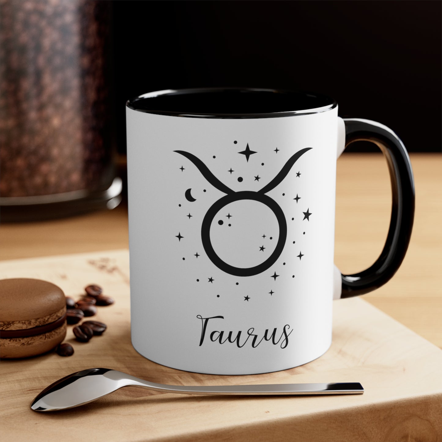 Taurus glyph & stars coffee mug