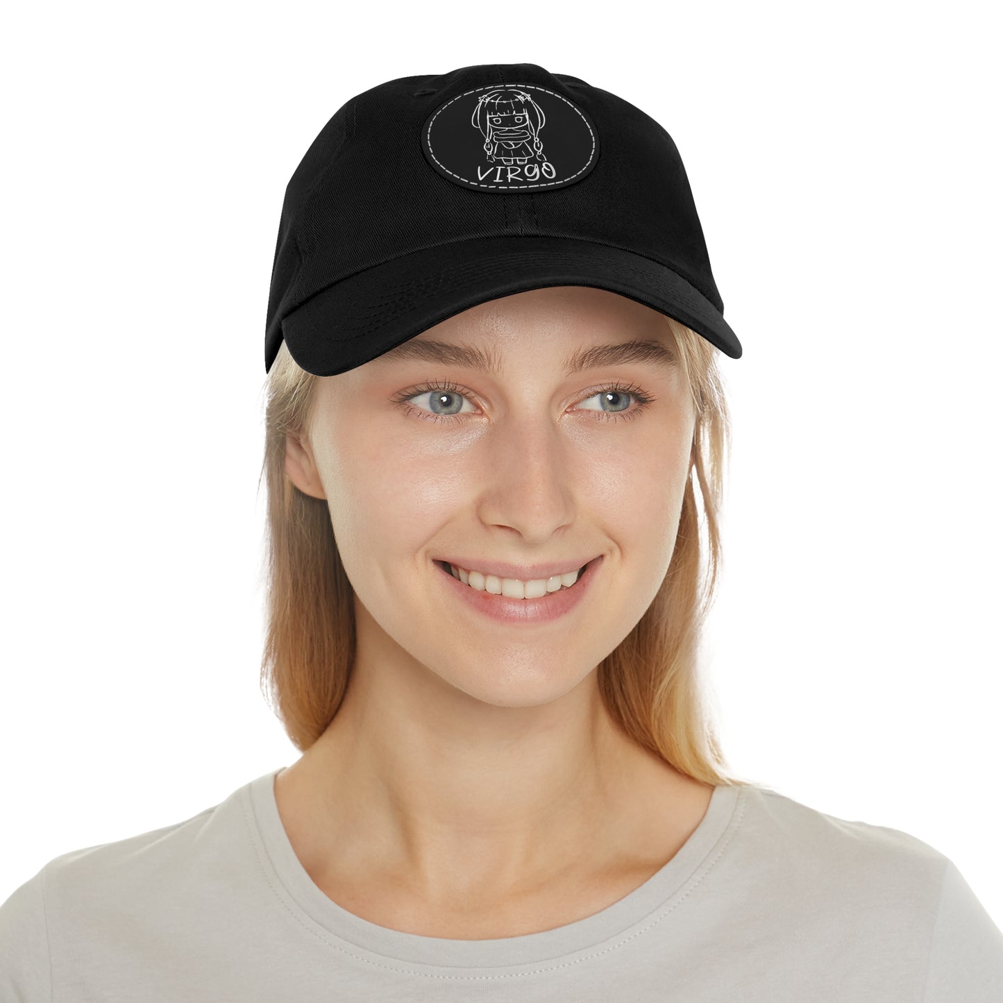 Cute Virgo Hat, Vegan Leather Patch