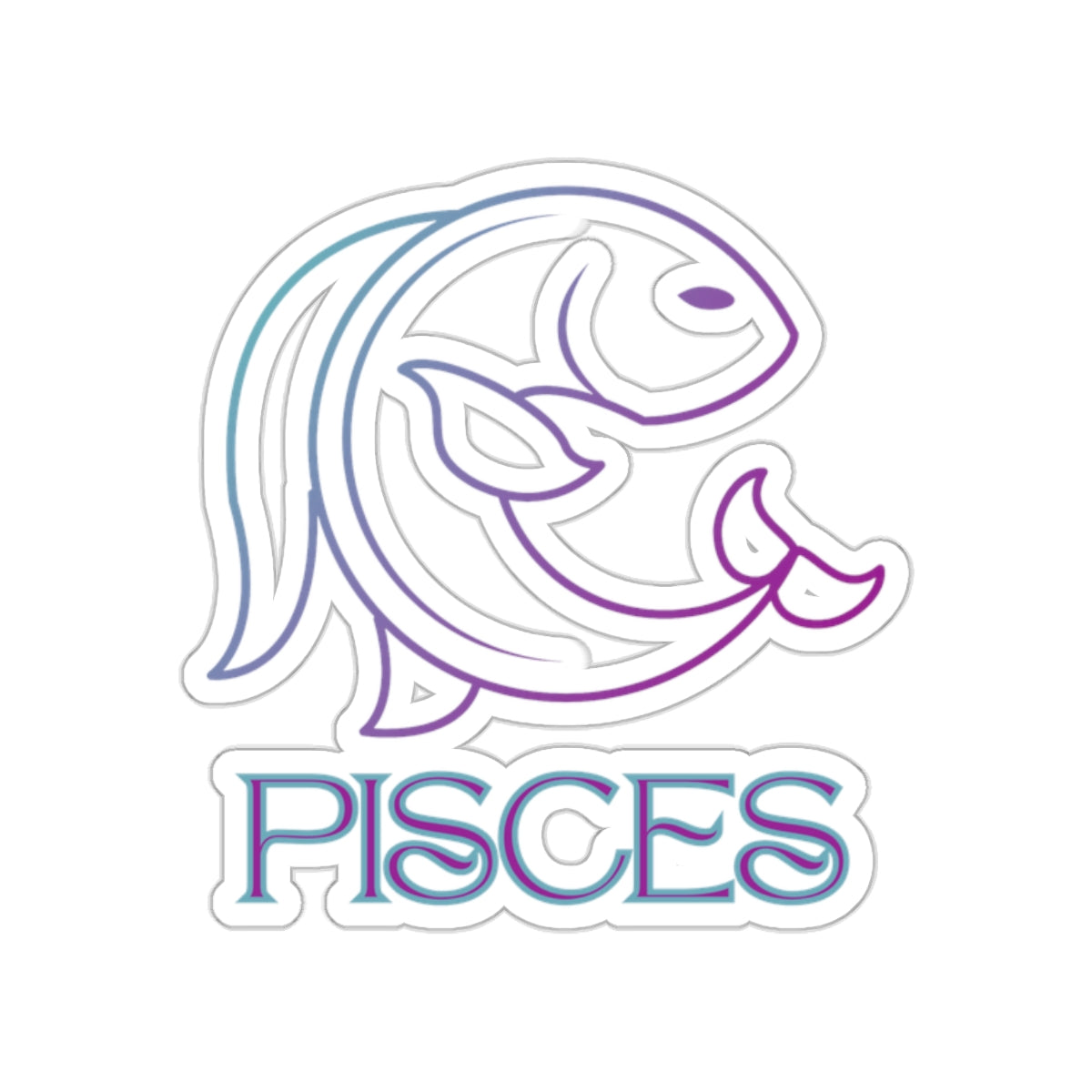 PISCES fish, gradient sticker